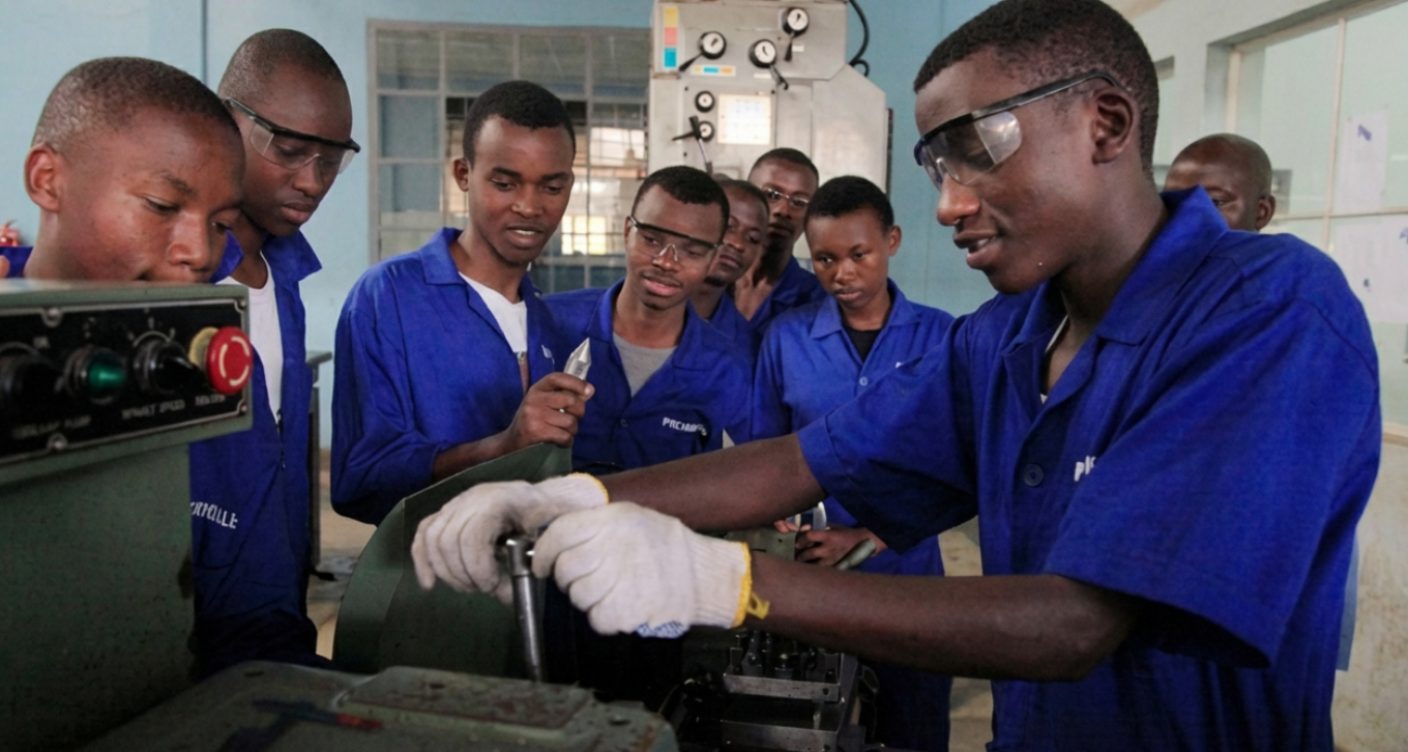 TVET graduates receiving practical technical training